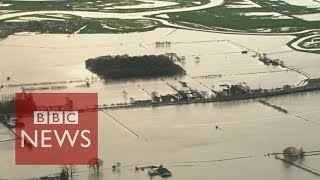 Storm Desmond Helicopter journey over flooded Cumbria  BBC News [upl. by Seigel447]