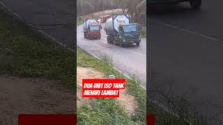 Dua trailer iso tank menarik lambat [upl. by Airelav210]