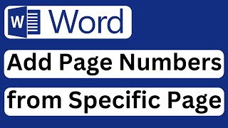 How to Add Page Numbers in Word from a Specific Page  Easy to Follow [upl. by Rube]