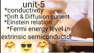 Conductivity DriftampDiffision current Einstein relationFermi energy level in semiconductor telugu [upl. by Harvison]