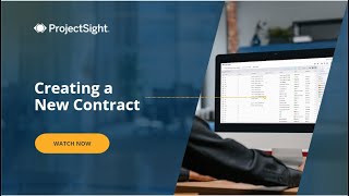 Trimble ProjectSight User Training Video Creating a New Contract [upl. by Nalda]