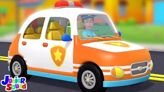 Wheels On The Police Car Vehicles Songs and Kindergarten Rhymes for Kids [upl. by Derina]