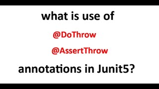 What is use of DoThrow and AssertThrow annotations in Junit5 Mockito Spring Boot Testing [upl. by Enyalaj]