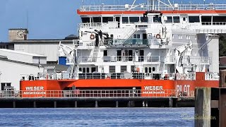 Werftbezirk Lotsenkatamaran WESER PILOT in Emden dockyard von Nesserlander Schleuse  Teufelsinsel [upl. by Aikkin]