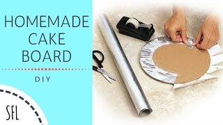 DIY CAKE BOARD  HOMEMADE CAKE BOARD  Simple Frugal Life [upl. by Ycart]