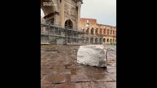 Ancient Roman Arch of Constantine damaged after violent storm [upl. by Adeys]