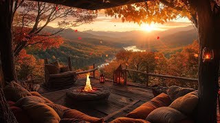 Cozy Forest Campfire  Crackling Fire Pit amp Soothing Nature Sounds on Fall [upl. by Scevo]