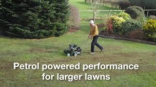 Webb PLS400P Petrol Lawn Scarifier  Raker [upl. by Nathanoj611]