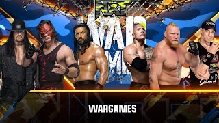 WWE2K23 UNDERTAKERKANEROMAN REIGNS VS THE ROCKBROCK LESNARJONH CENAWWENXTWAR GAMES2K23 [upl. by Oigufer145]