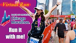 Bank of America Chicago Marathon 2024  Virtual Run  Video for Treadmill [upl. by Lytsirhc]