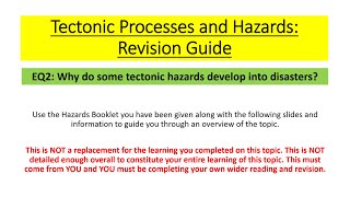 Edexcel A Level Geography  Tectonics EQ2 Revision [upl. by Gnuhc]