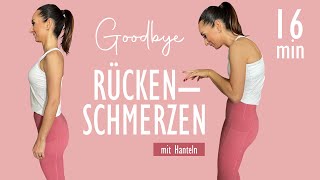 RÜCKEN WORKOUT GEGEN RÜCKENSCHMERZEN  Definierter  attraktiver Rücken  Hanteln  Katja Seifried [upl. by Alyacim]