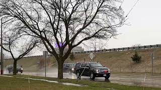 President Bidens motorcade arrives in downtown Saginaw [upl. by Aysahc]