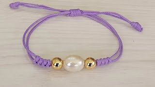 PULSERA HERMOSA FACIL DE HACER PULSERA EN HILOBRACELETS [upl. by Frerichs]