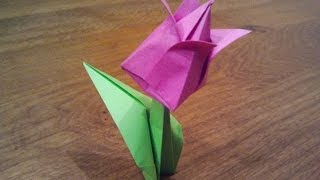 How To Make an Origami Tulip Flower [upl. by Winfrid]