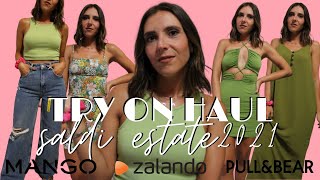 TRY ON HAUL SHOPPING CON I SALDI 2021 PullampBear Mango Zalando  secondo round [upl. by Nahtaj]