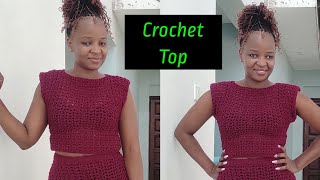 Crochet Simple VStitch TopCrochet VStitch Skirt Set Part 1 [upl. by Atsyrt]