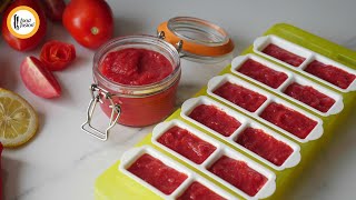 Homemade easy tomato puree recipe by Food Fusion [upl. by Arretahs]