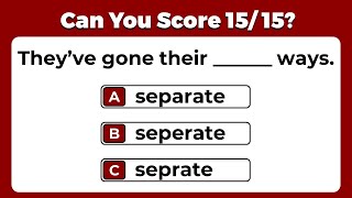 CAN YOU SCORE 1515  MISSPELLED WORDS IN ENGLISH SPELLING QUIZ english quiz brainteasers [upl. by Novel529]