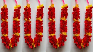 Amazing Craft  Garland making  Artificial Mala Handmade  Ribbon Craft Garland  SUJATA DAS [upl. by Whitehouse]