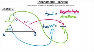 Tangens – Strecken und Winkel berechnen Trigonometrie 4 [upl. by Ahras]