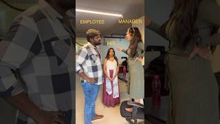 Employee Vs Manager Vs Hr 🤨 office hr manager employee funwithfaby [upl. by Rojam60]