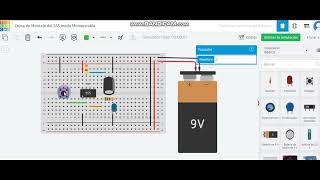 Simulación TINKERCAD circuito 555 monoestable [upl. by Kwarteng]