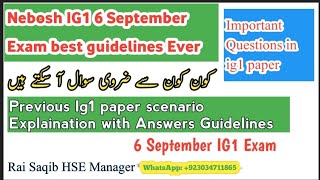 Nebosh IG1 06 September Exam Important Question amp Answers  Scenario Explanation and Answers [upl. by Bottali643]