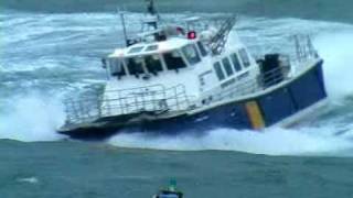 Windfarm service vessel Island Tiger undergoing rough weather sea trials off Cork 2011 [upl. by Faythe]