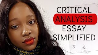 What is critical analysis in academic writing Critical Analysis Essay Simplified with examples 2020 [upl. by Rheta]