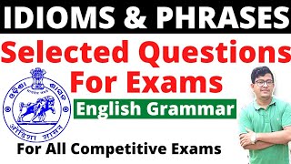 Idioms And PhrasesRepeated amp Selected QuestionsEnglish Grammar PhrasesSSCOSSSCASOOSSCARIAMIN [upl. by Jaquelyn]