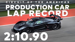 Hennessey Venom F5 Revolution  COTA Production Car Lap Record  21090 [upl. by Nanam511]