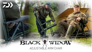 Daiwa BLACK WIDOW Adjustable Arm Chair  Adam Dawes  Daiwa Carp [upl. by Nagem]