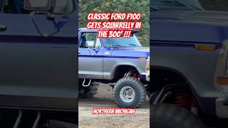 2024 HAYFIELD SHOOT OUT Classic FORD F100 getting squirrelly in the 300’ dragracing offroad dirt [upl. by Arrait]