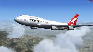 FSX Qantas 747400 Los Angeles to Mojave [upl. by Mohandis]