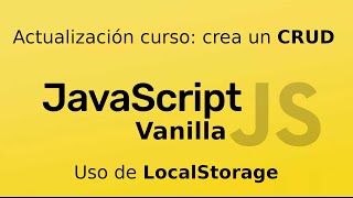 Crea un CRUD con Javascript vanilla Actualización [upl. by Bouzoun639]