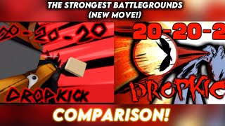 The Strongest Battlegrounds New 202020 DROPKICK Move Comparison [upl. by Saddler]