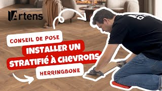 🛠 TUTO  Comment poser un sol stratifié herringbone à clipser Artens dans une chambre  2024 [upl. by Anama55]