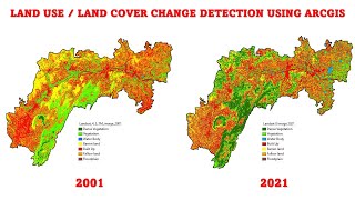 LULC change detection using ArcGIS  2001 amp 2021 [upl. by Anifur]