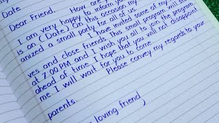 Letter To Your Friend  FormalInformal Letter Writing In English  Beautiful Handwriting [upl. by Lezirg190]