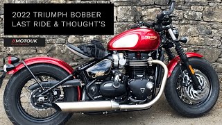 Last Ride 2022 Triumph Bobber Final Thought’s Any Good   MotoUK [upl. by Frolick505]