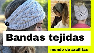 Bandas para cabello modernas tejidas a crochet y dos agujas para mujer [upl. by Eanahs91]