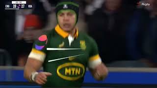 Cheslin Kolbe TRY vs England 2024 at Twickenham Stadium kolbe rugby [upl. by Irret]