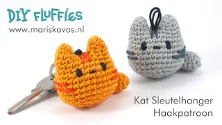 Kat sleutelhanger haken handleiding  hoe haak je een Amigurumi voor beginners Nederlands [upl. by Aenej159]