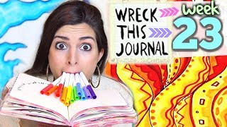 WRECK THIS JOURNAL 23  DRAWING WITH MY MOUTH  SoCraftastic [upl. by Waltner]