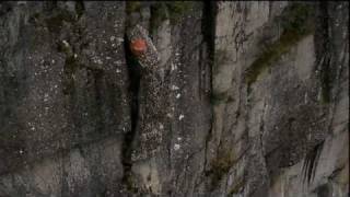 Norwegian helicopter Induces a Rock Fall beside a Fjord [upl. by Rockel69]