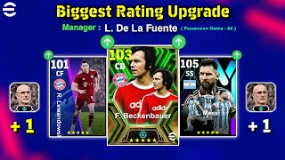 Biggest ratings Upgrade with manager L de LA FUENTE 2024 in eFootball 2024 Mobile 🤩🔥 [upl. by Heller94]