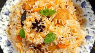 Hyderabadi potato biryani recipe  Hyderabadi style aloo biryani  Potato biryani with normal rice [upl. by Maddox]