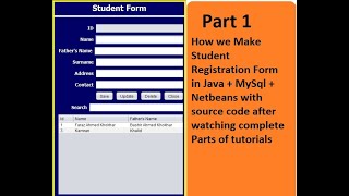 How to Make Student Registration Form Using JAVA NetBeans And MySQL Database in URDUHINDI PART I [upl. by Akcimahs]