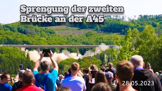 Sprengung der Zweiten Brücke an der A45 Sterbeckertalbrücke Tag der Sprengung [upl. by Halfon]